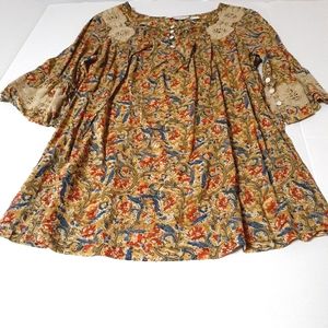 Caffe Marrishesh BoHo floral top Size lg